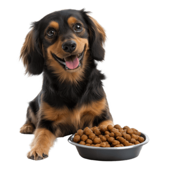 Chien qui mange