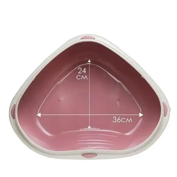 Bac à litière d’angle pour Chat Rose | Gris | Bleu Ciel | Vert miniature 5