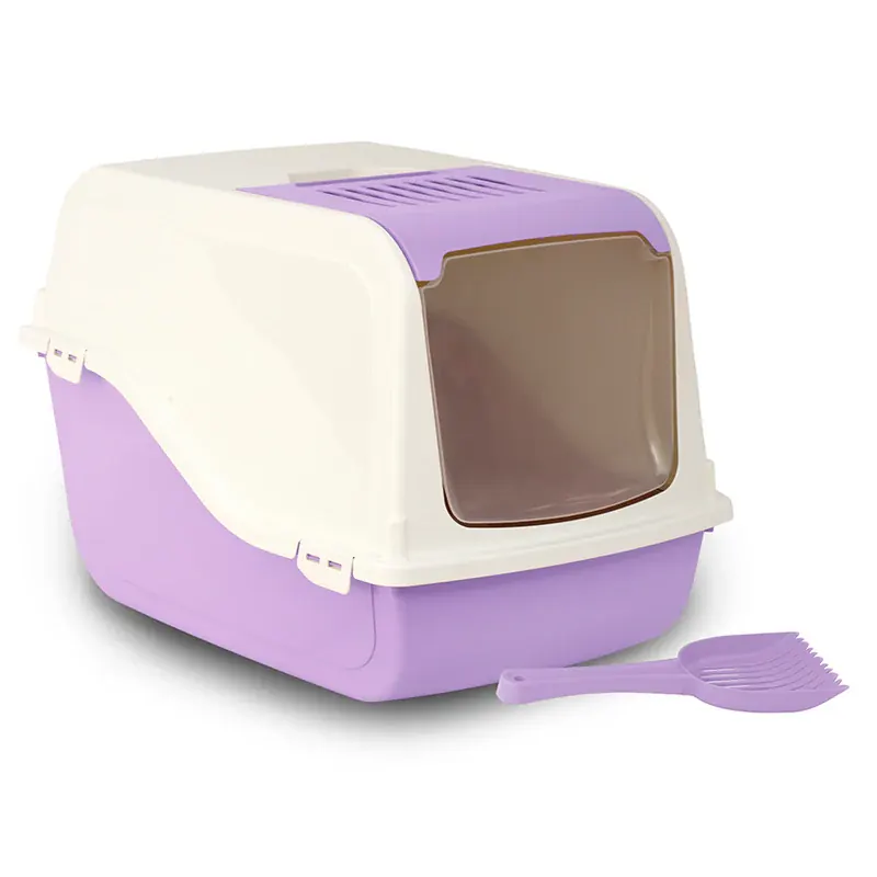 Bac à litière fermé pour chat Bleu | Violet | Jaune miniature 2