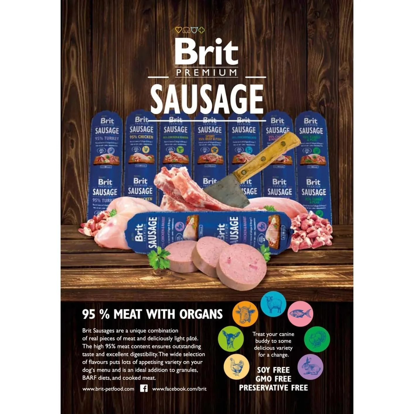 Brit Premium Sausage Poulet ou Dinde 800g miniature 3