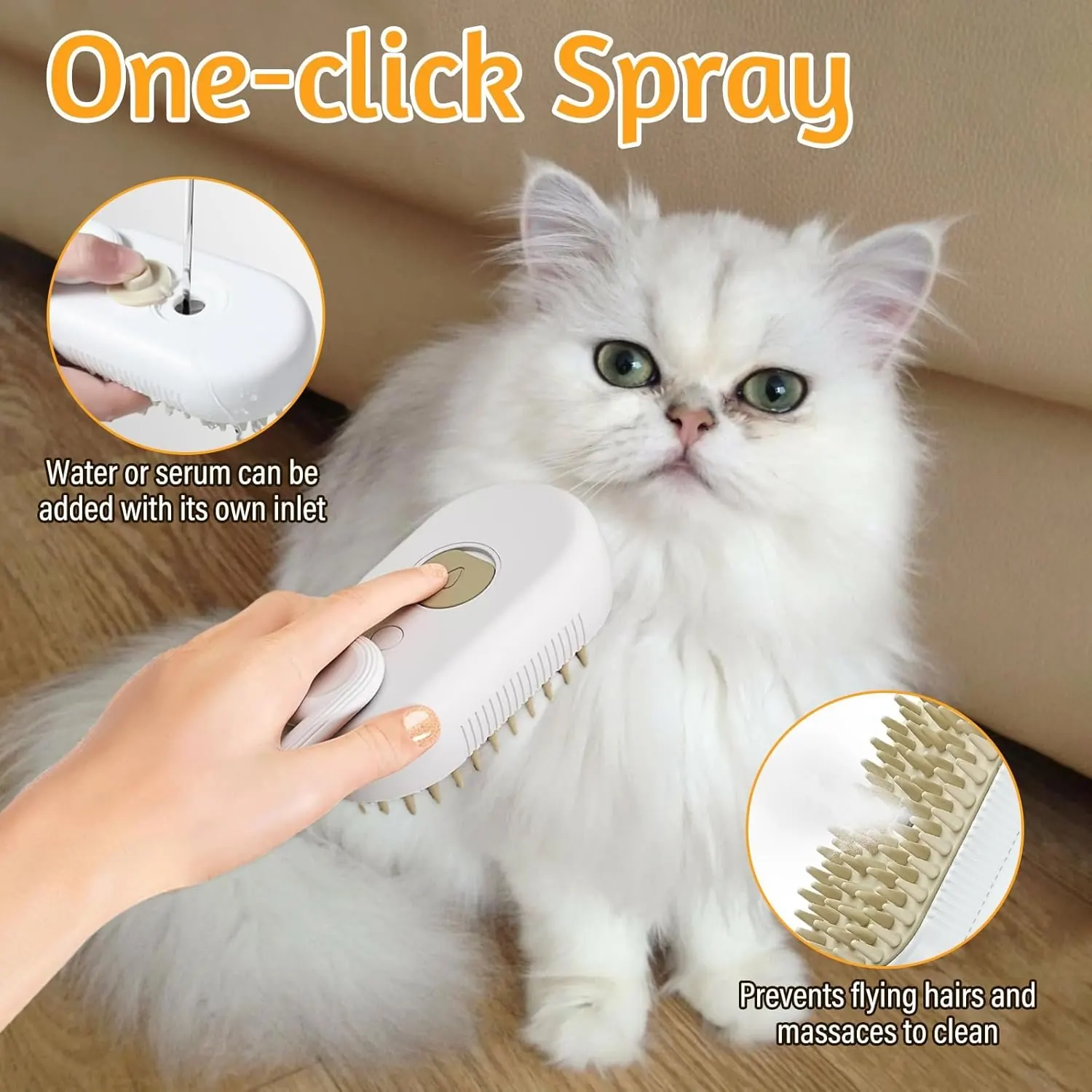 Brosse à Vapeur Electrique avec Poignet pour Chat et Chien miniature 2