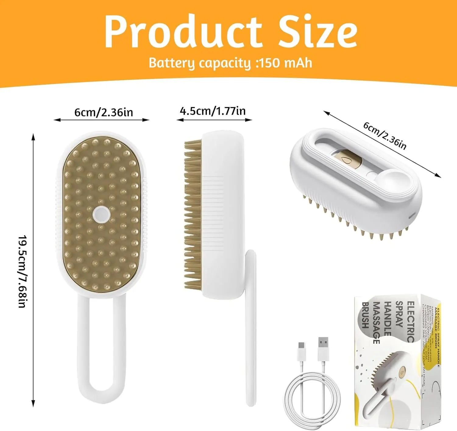 Brosse à Vapeur Electrique avec Poignet pour Chat et Chien miniature 3