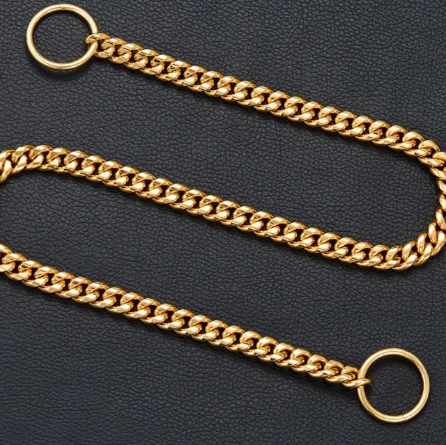 Collier en Acier Inoxydable pour Chien Plaqué Or miniature 2