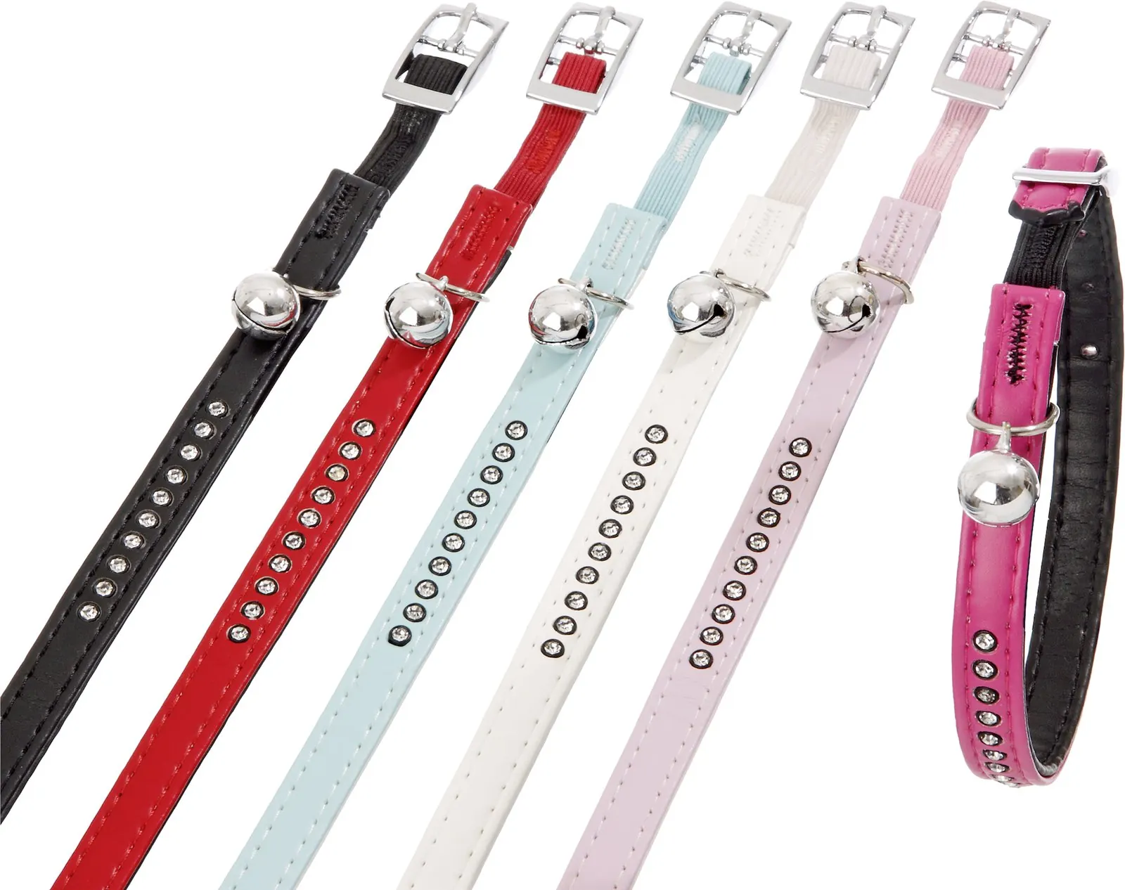 Collier Flamingo Chat avec Strass Blanc miniature 2