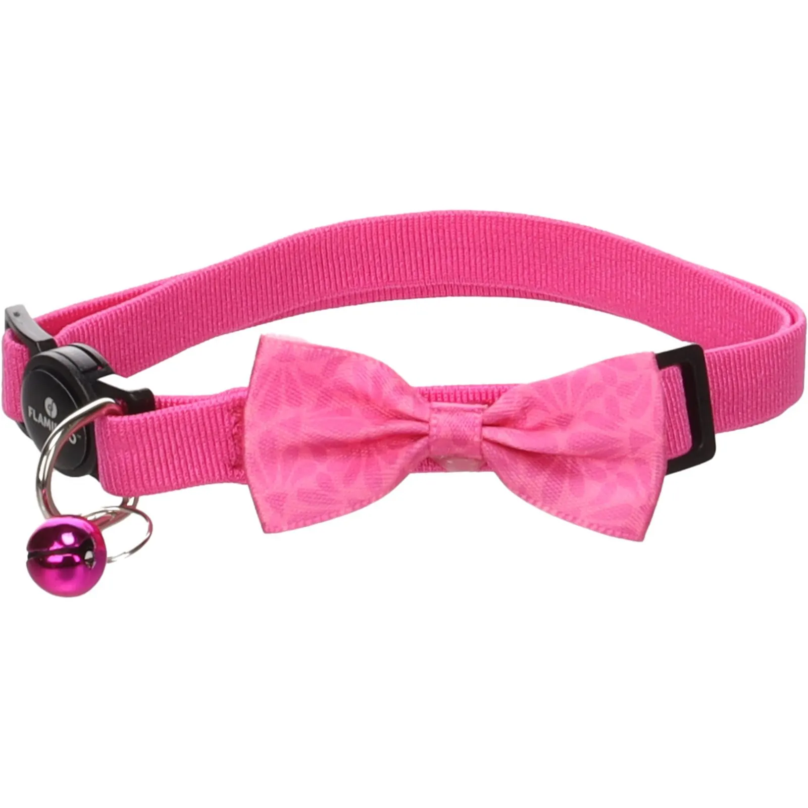 Collier Flamingo Chat avec Noeud Castor Rose miniature 2