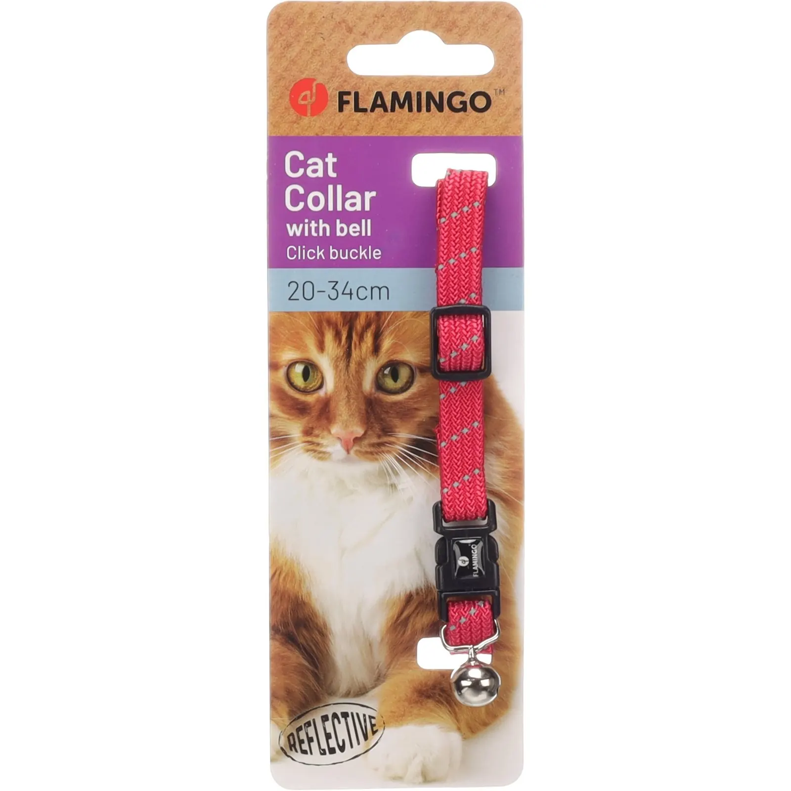 Collier Flamingo Chat Elza Rouge Corail miniature 3