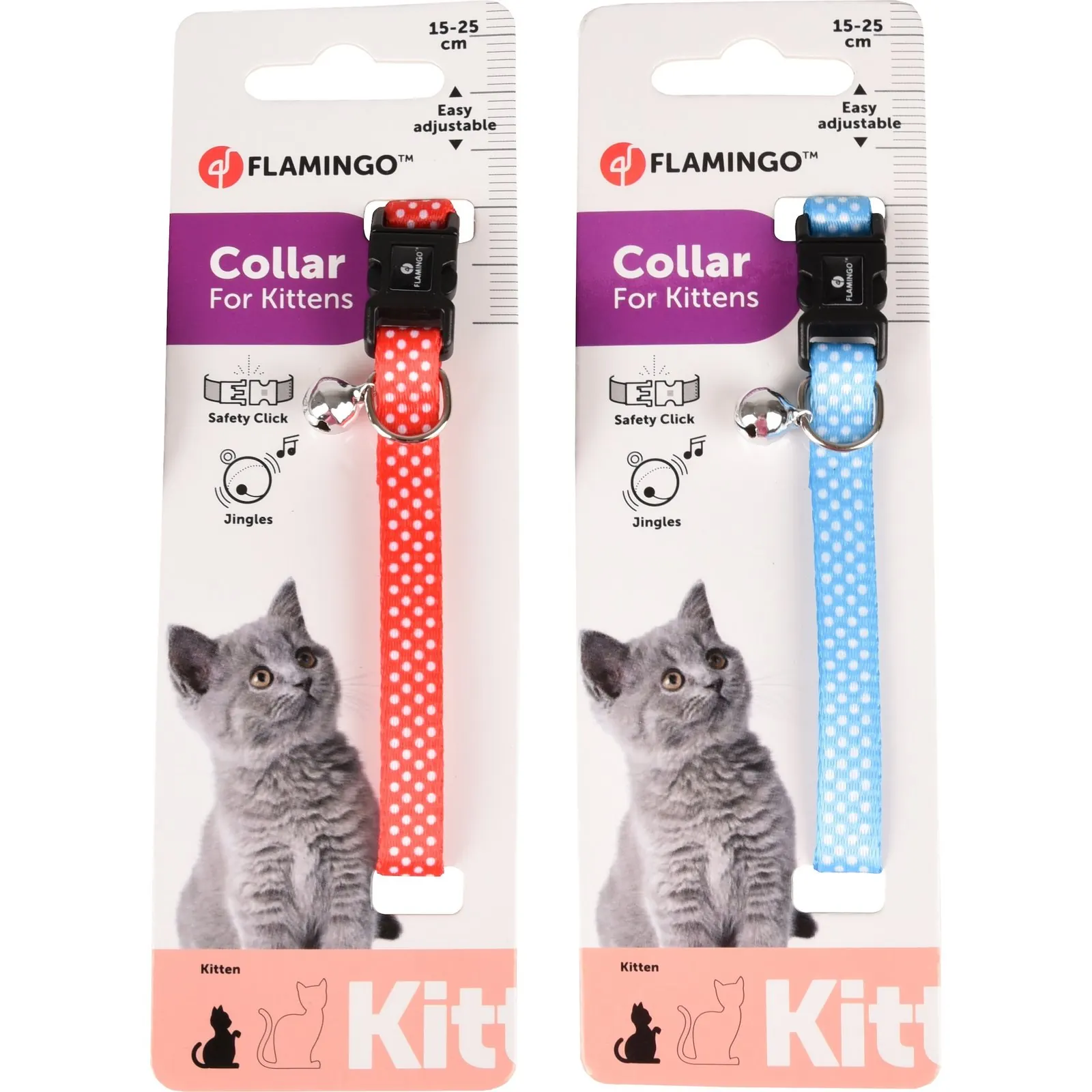 Collier Flamingo Chaton Aiwa Rouge et Blanc miniature 2