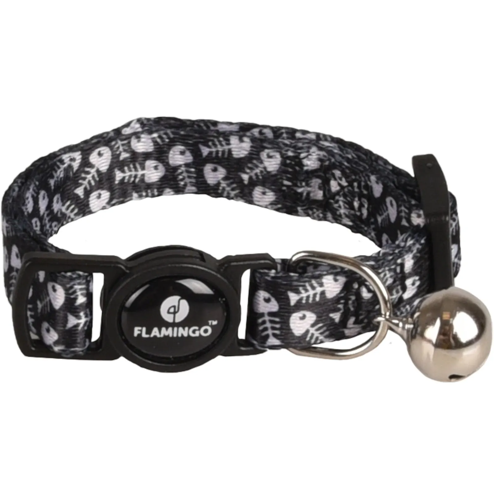 Collier Flamingo Chaton Minou Noir Motif Poisson miniature 2