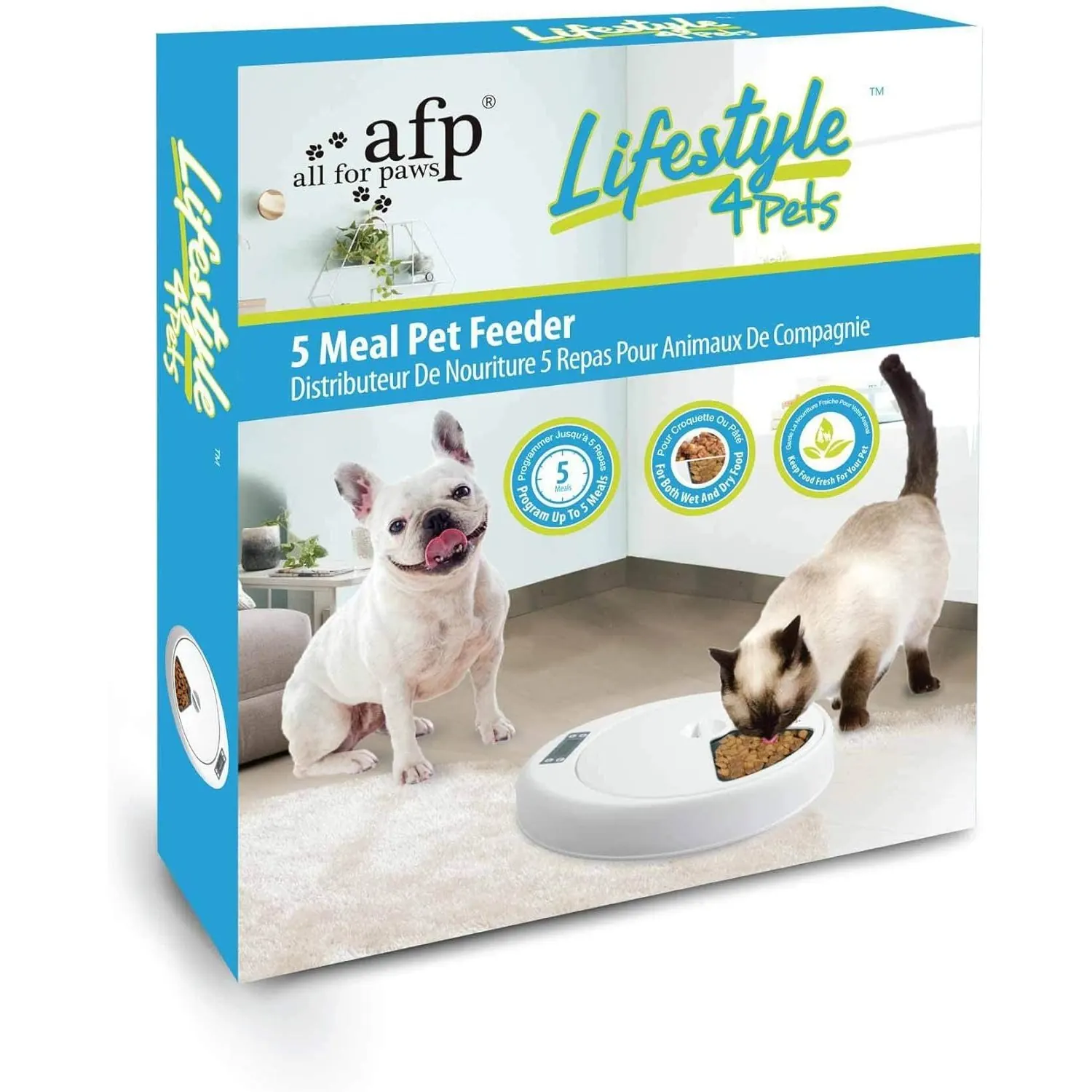 Distributeur Automatique de Nourriture Jusqu’à 5 Repas pour Animaux miniature 3
