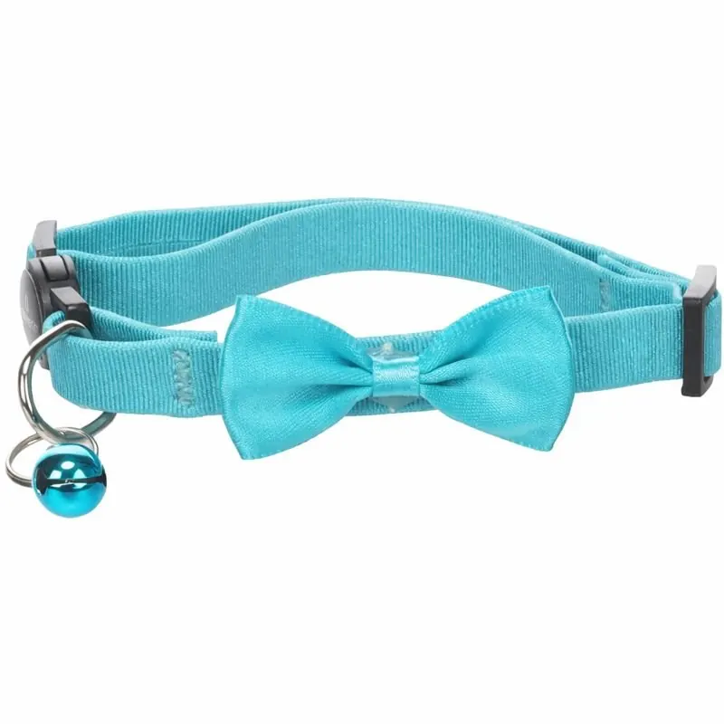 Collier Flamingo Chat avec Noeud Castor Turquoise miniature 3