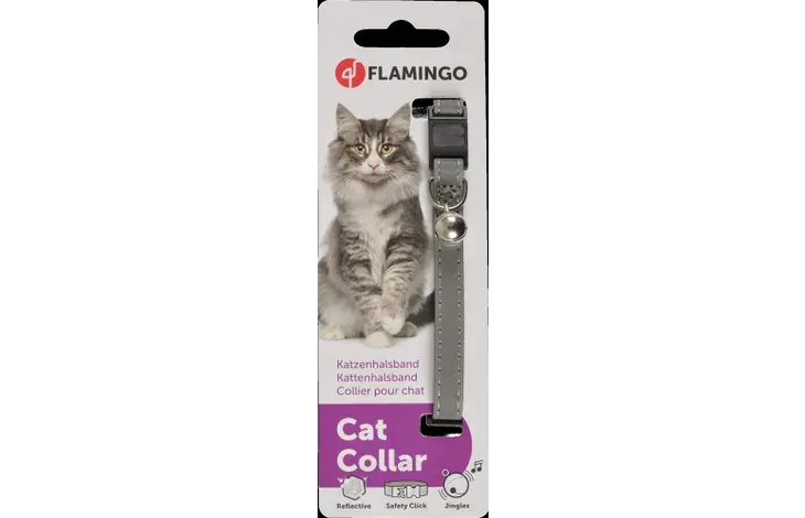 Collier Flamingo Chat Gris 20-30cm miniature 2