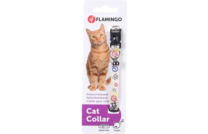 Collier Flamingo Chat Ziggi Blanc miniature 2