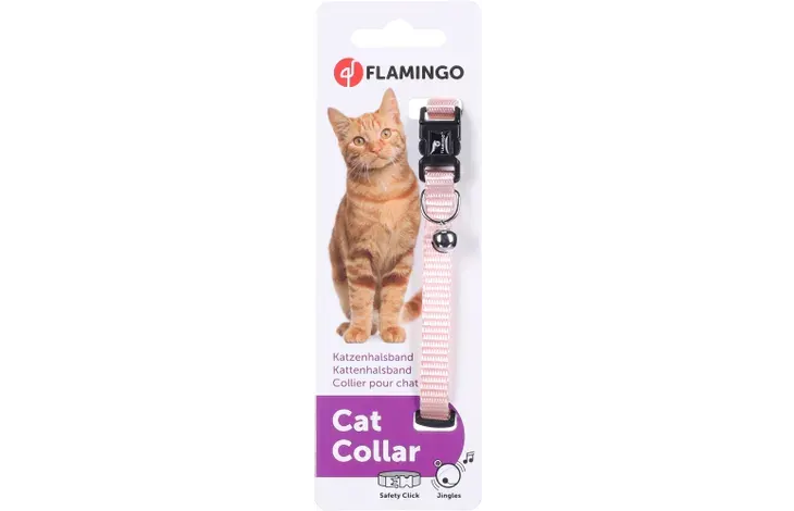 Collier Flamingo Chat Ziggi Rose clair miniature 3
