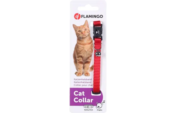Collier Flamingo Chat Ziggi Rouge miniature 2