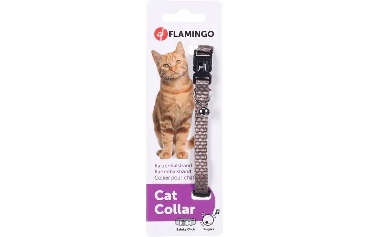 Collier Flamingo Chat Ziggi Taupe miniature 3