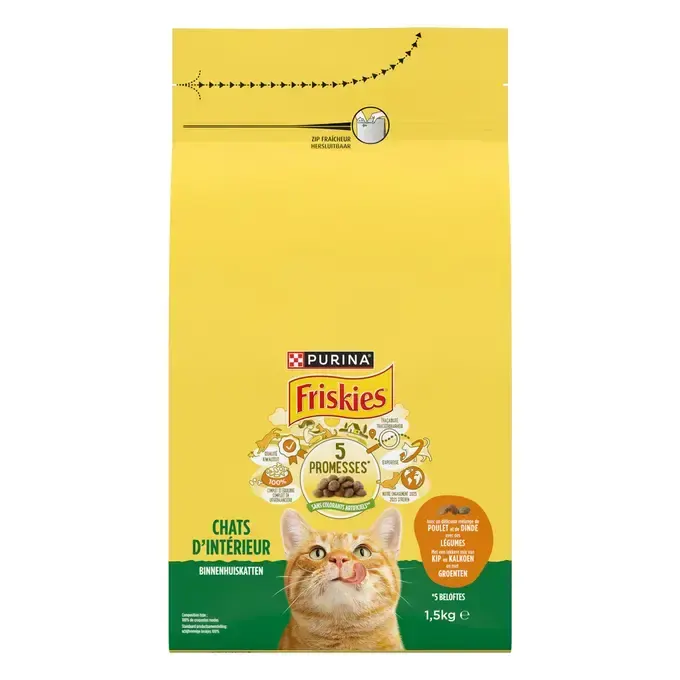 FRISKIES Croquettes Indoor Chatons Poulet et Légumes 1,5Kg miniature 2