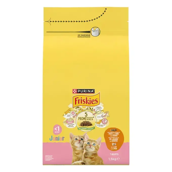 FRISKIES Croquettes Junior Chatons Poulet et Dinde avec du Lait 1,5Kg miniature 2