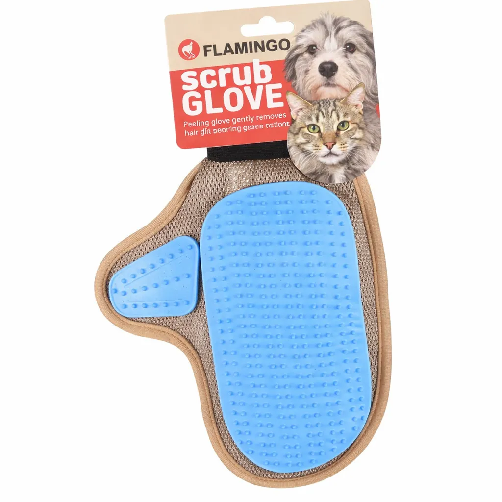 Gant de Massage et Toilettage Chat et Chien Hatna – Flamingo miniature 3
