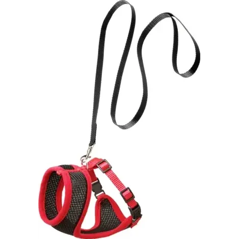 Harnais avec laisse Flamingo Chat Harms Rouge Et Noir miniature 5