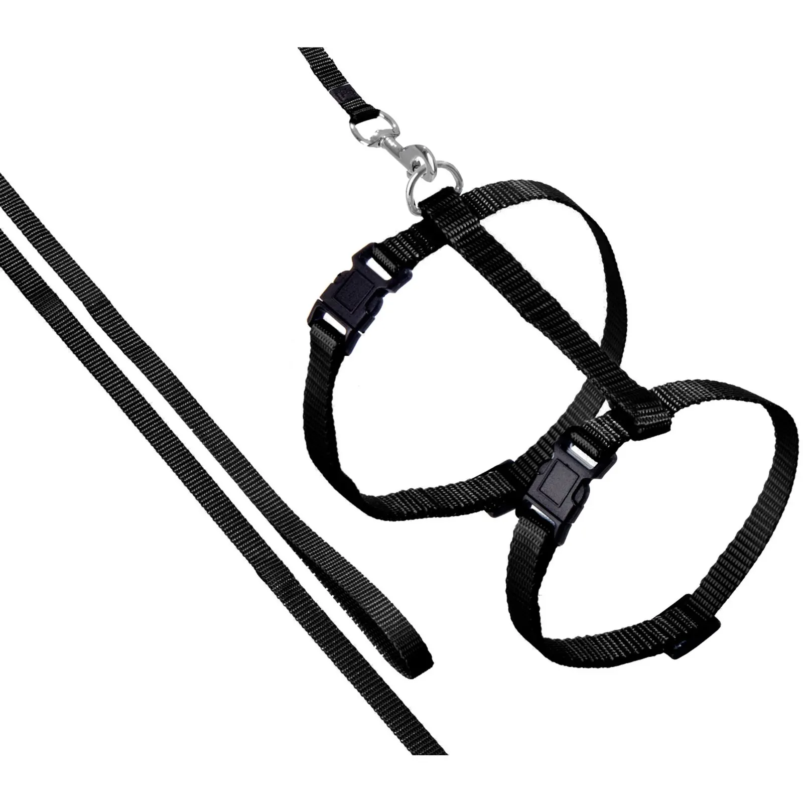 Harnais avec laisse Flamingo Ziggi Noir miniature 2