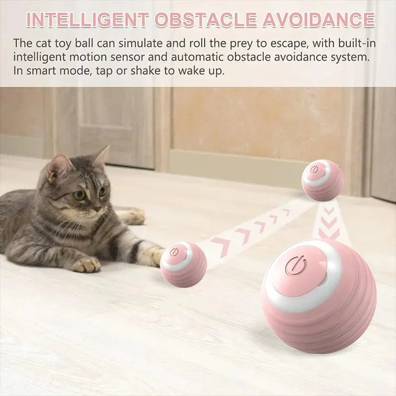 Jouet Chat – Balle Intéractive Auto Rotative avec Lumière LED miniature 2