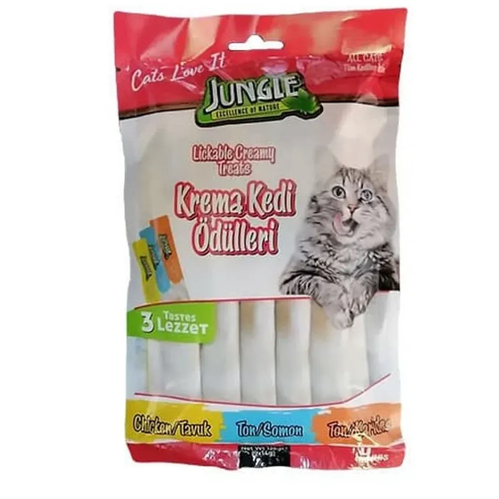 Jungle Friandise Liquide pour Chat Crème Mix 9x14g miniature 2