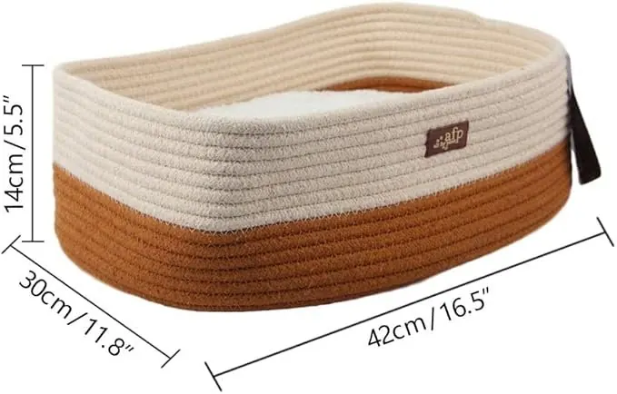 Lit Ovale Pour Chat et Petit Chien ( Gris | Tan ) miniature 2