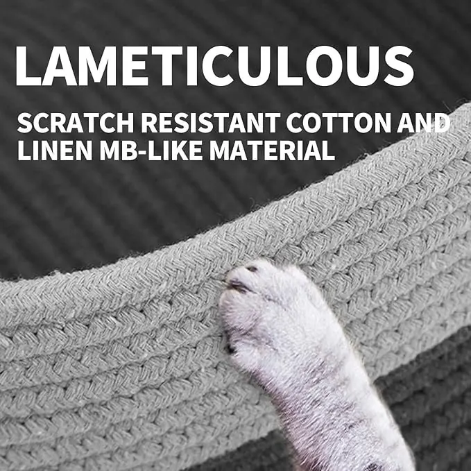 Lit Ovale Pour Chat et Petit Chien ( Gris | Tan ) miniature 3