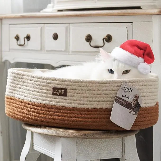 Lit Ovale Pour Chat et Petit Chien ( Gris | Tan ) miniature 5