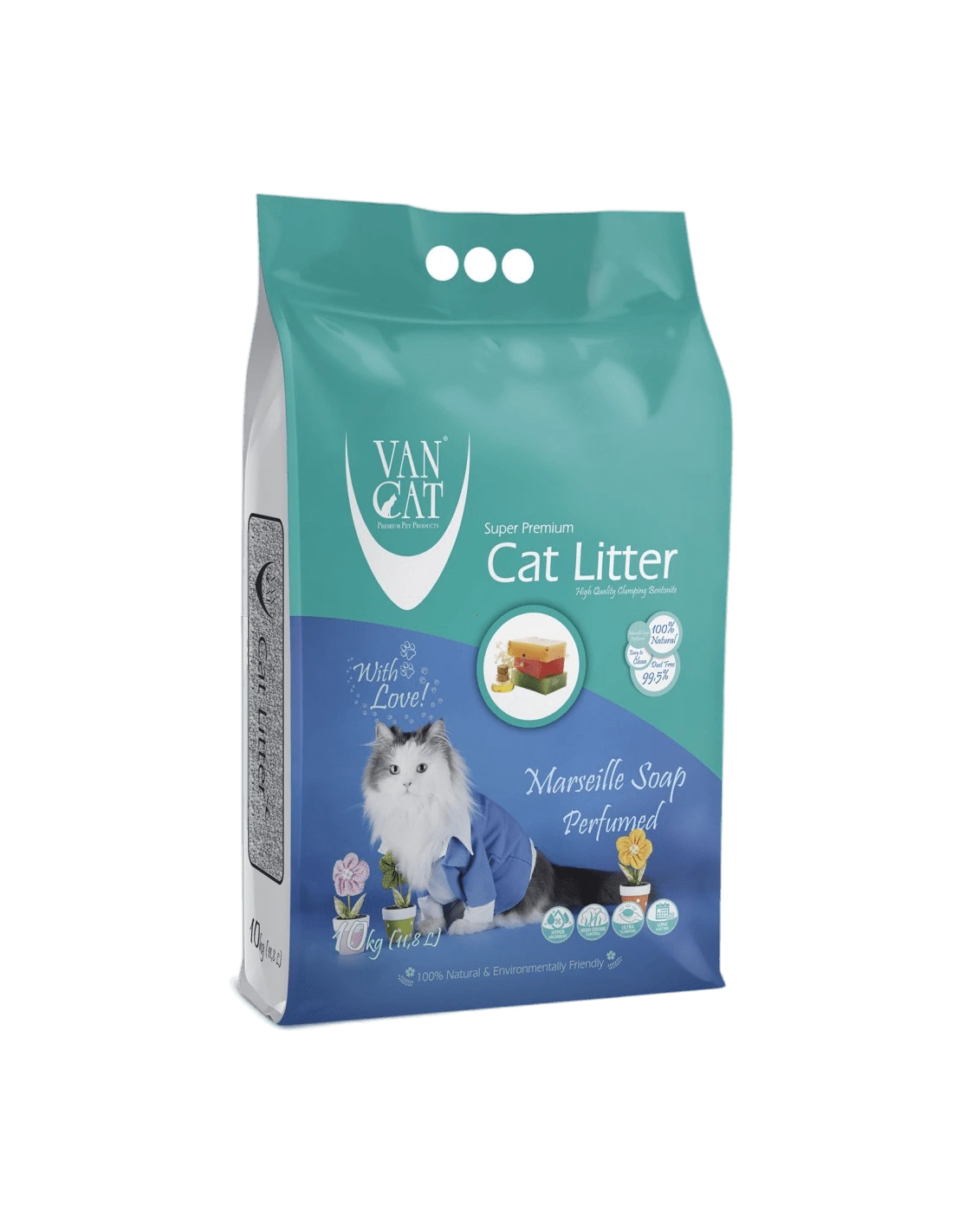  Litière agglomérante Savon de Marseille 10 Kg (12 L) - VanCat 