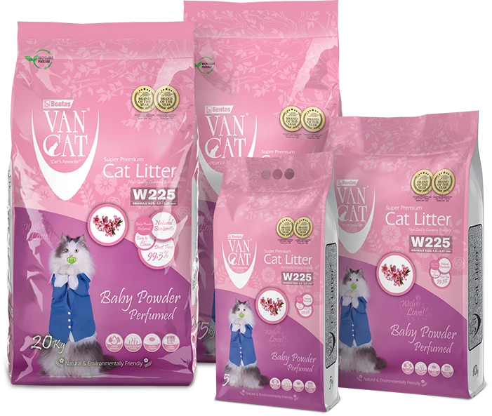 Litière pour Chat Super Premium Van Cat W225 - Parfum Talc (Baby Powder) - 10 kg