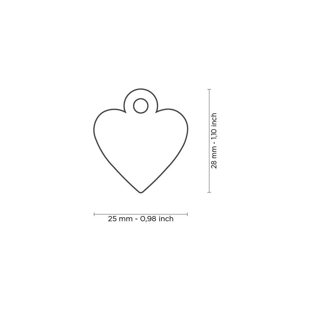 Médaille Basic Cœur Petit Rouge en Aluminium miniature 3