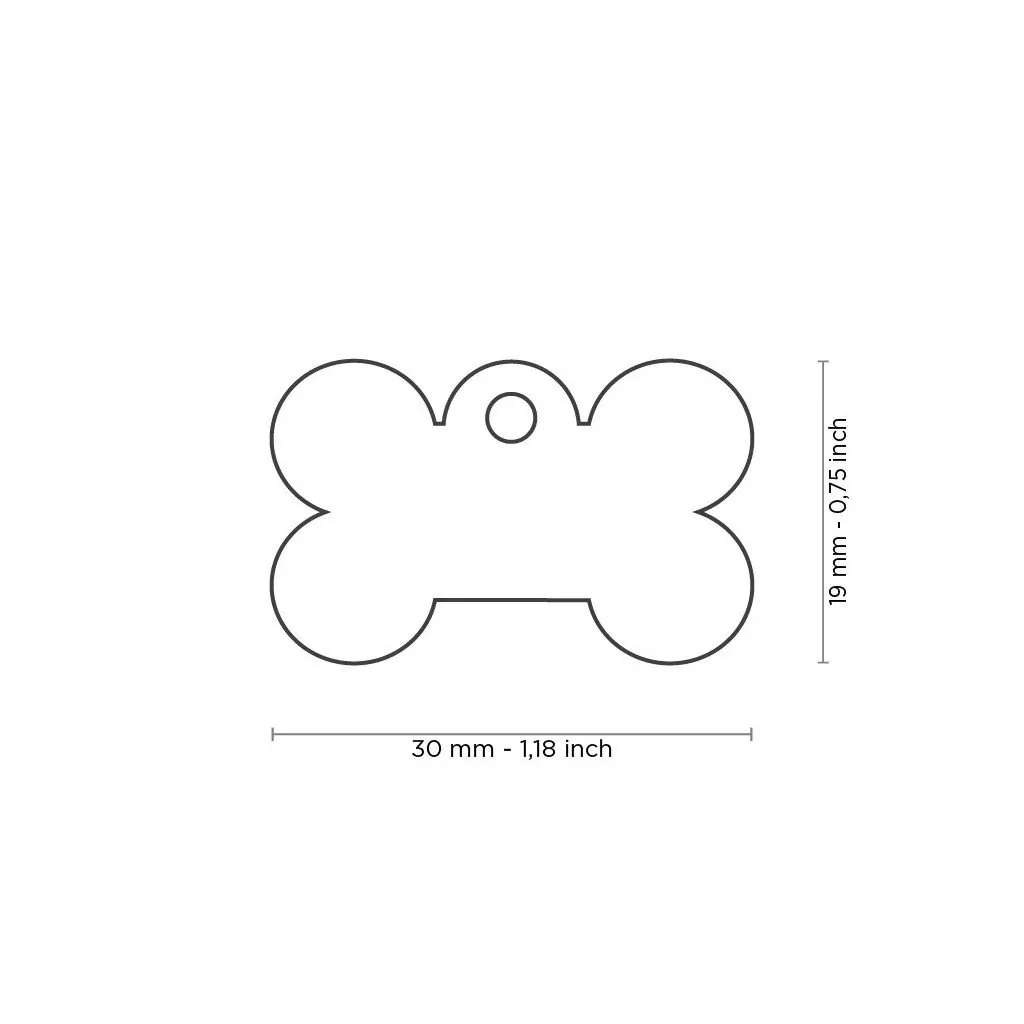 Médaille Basic Os Petit Noir en Aluminium miniature 3