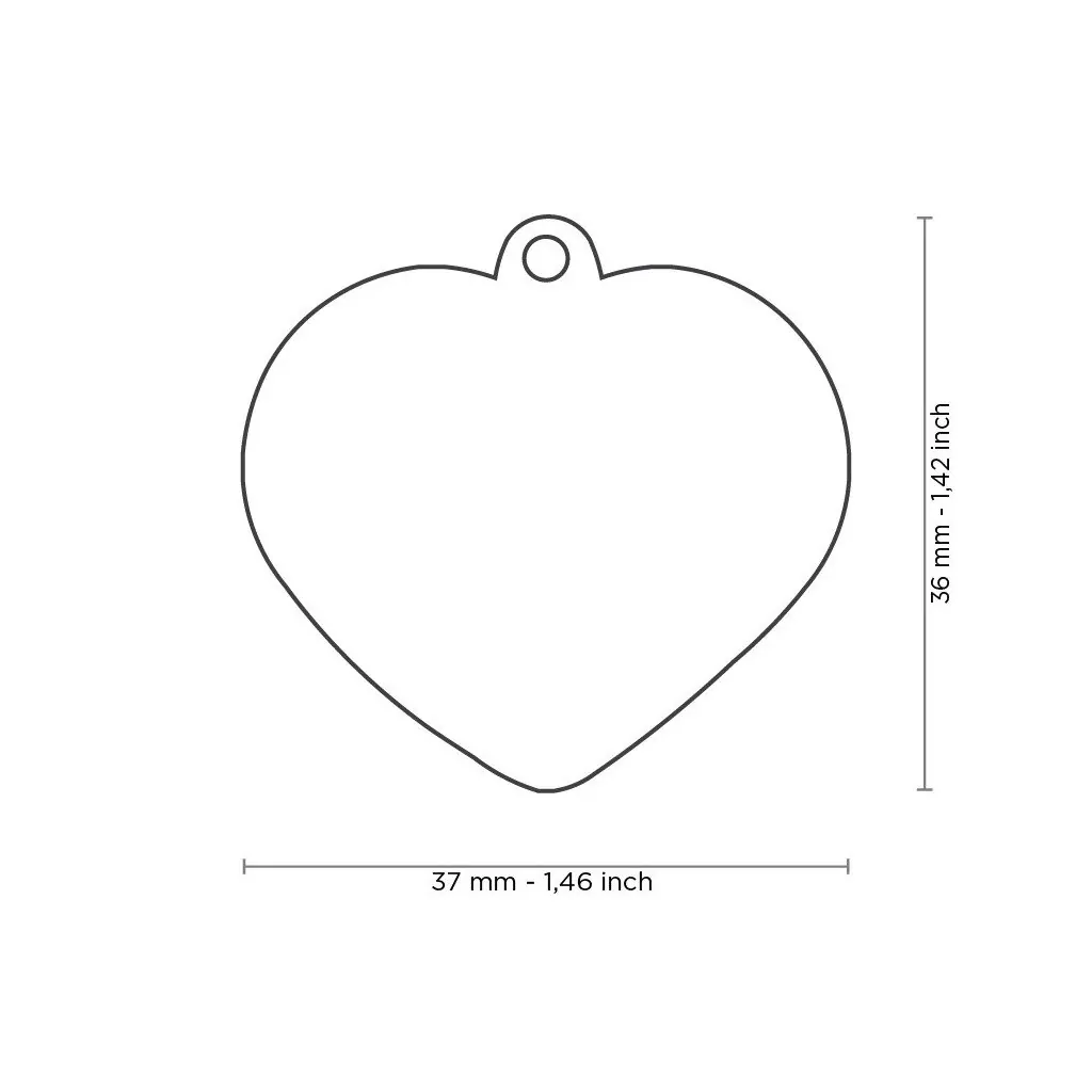 Médaille Shine Cœur Grand Glitter Gris miniature 2