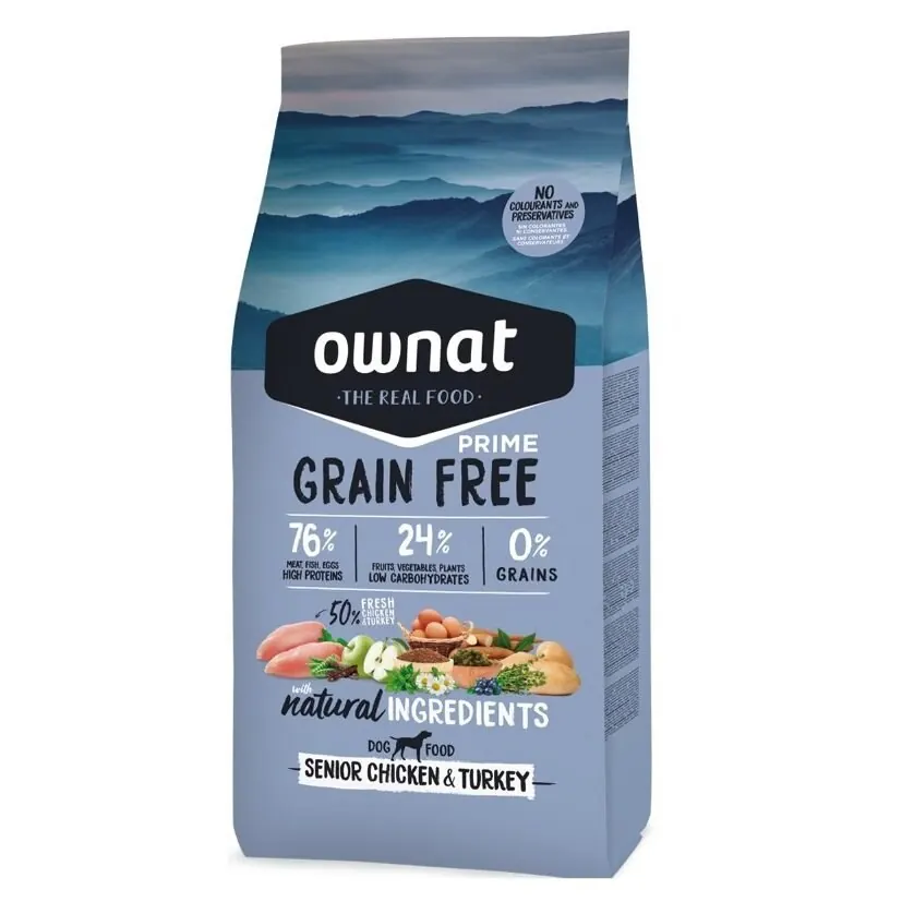 Ownat Grain Free Prime Senior +7 Poulet et Dinde 12Kg miniature 5
