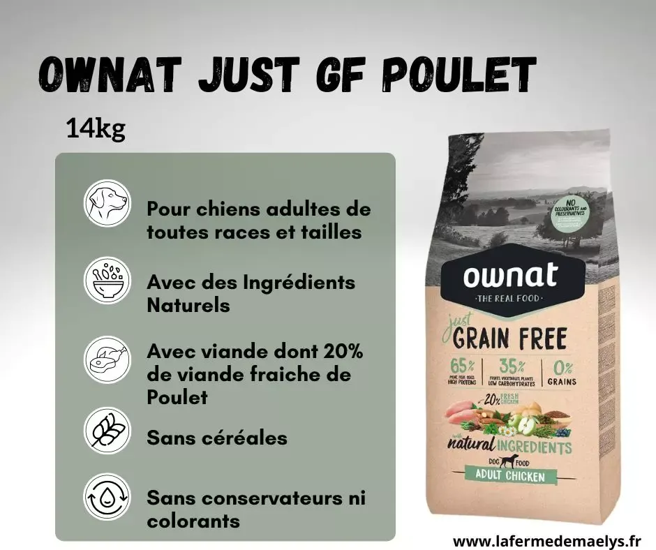 Ownat Just Grain Free Poulet pour Chien Adulte 14Kg miniature 2