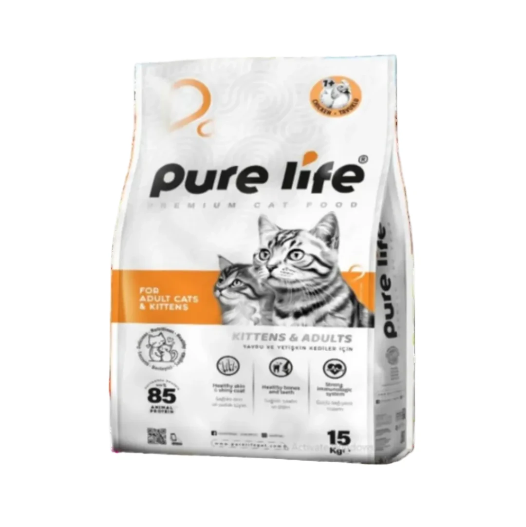 Pure Life Croquette pour chat adult/kitten Riche en poulet 15kg