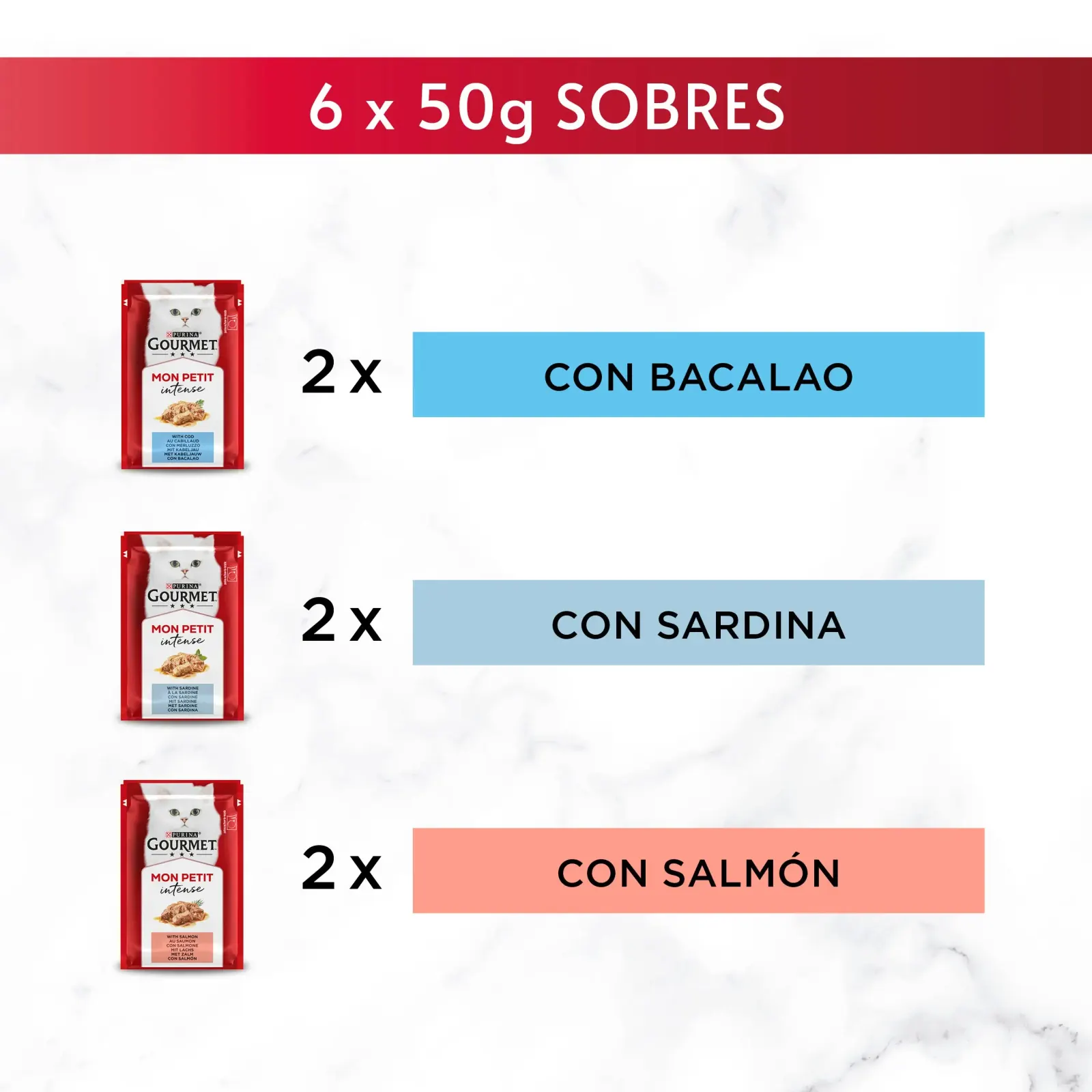 Purina Gourmet Mon Petit Sélection Poisson Pâté pour Chat (6 x 50 g) miniature 2