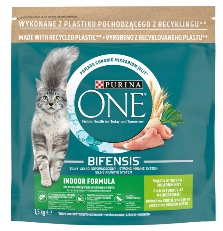 Purina One Indoor Cat Adulte avec de la dinde pour chats 1.5kg — image 1
