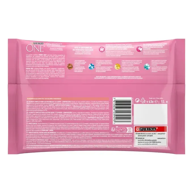 Purina ONE® Sachets pour Chaton au Saumon et aux Carottes 4×85 g miniature 2