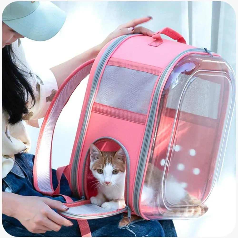 Sac de Transpost Transparent Carré Chat et petit Chien 40x28x28cm miniature 4