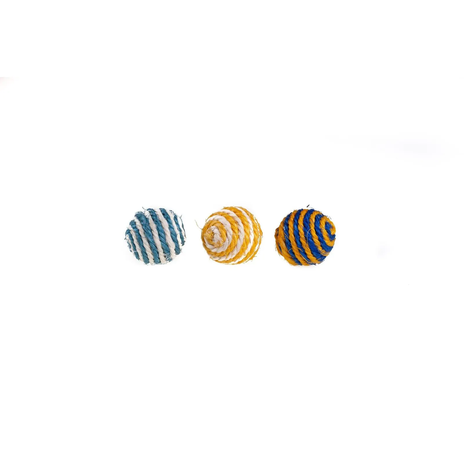 Jouet Set de 3 Balles en Sisal Couleurs Assorties Ø4,5cm miniature 4