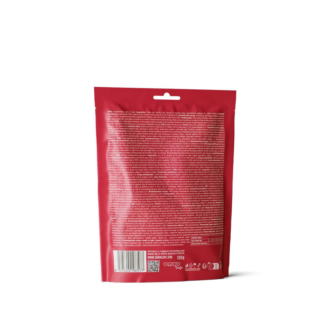 Snack Jerky à la Dinde  au Cerf pour Chiens miniature 2