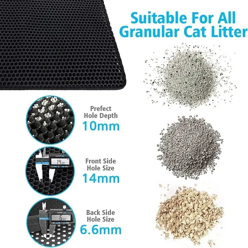 Tapis à litière à deux couches Noir et Blanc avec Plusieurs Tailles miniature 4