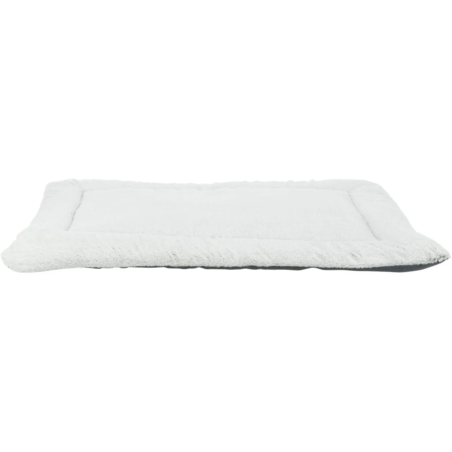 Tapis de couchage Farello Peluche/Tissu Tissé 70×50 cm Blanc-Gris/Gris miniature 2