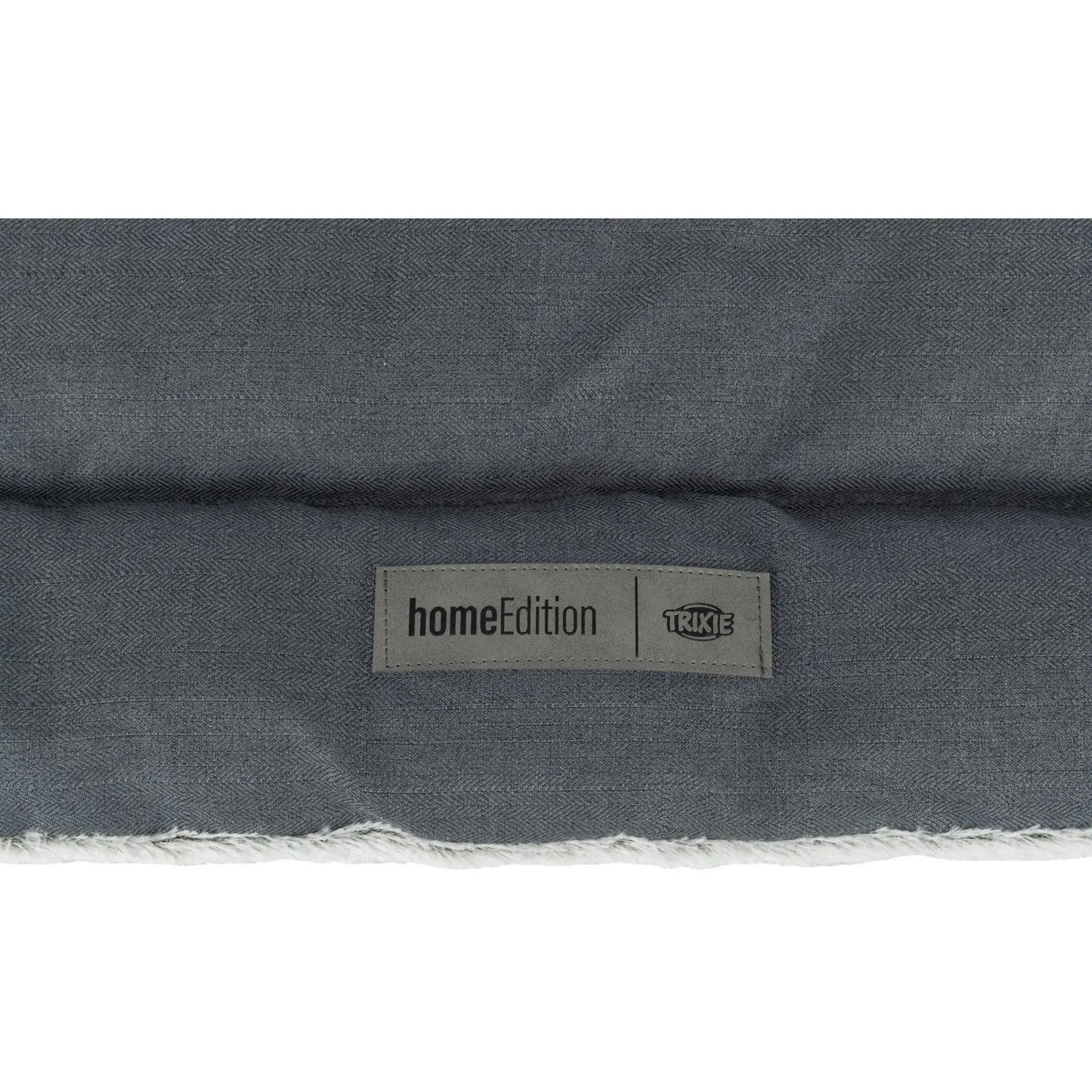 Tapis de couchage Farello Peluche/Tissu Tissé 70×50 cm Blanc-Gris/Gris miniature 3