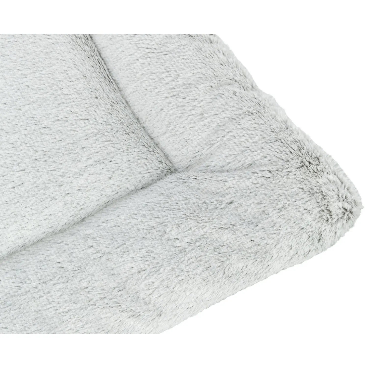 Tapis de couchage Farello Peluche/Tissu Tissé 70×50 cm Blanc-Gris/Gris miniature 4