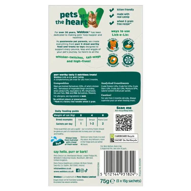 Webbox Lick-e-Lix pour Chat avec Catnip 5 x 15g miniature 2